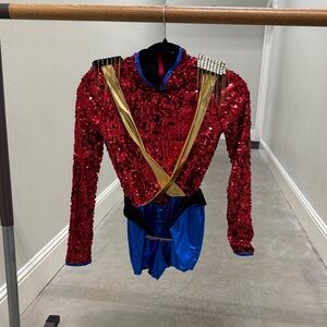 Weissman Red Sequin and Blue Dance Costume